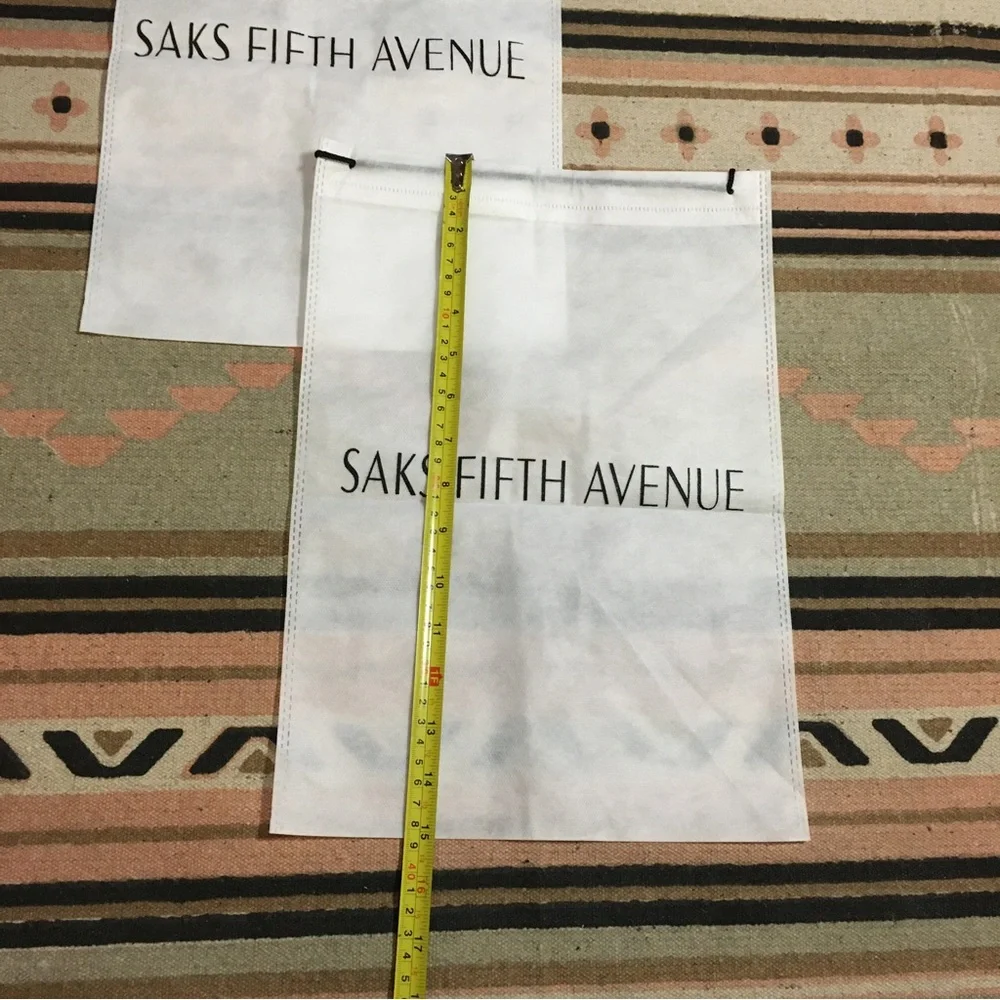 TWO (2) Saks Fifth Ave Sheer White Dustbag medium approx 15” x 10” travel
